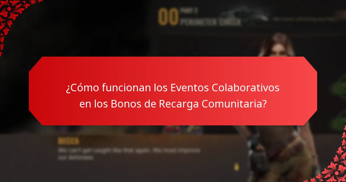 ¿Cómo funcionan los Eventos Colaborativos en los Bonos de Recarga Comunitaria?