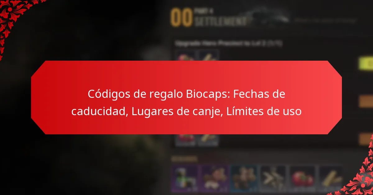 Códigos de regalo Biocaps: Fechas de caducidad, Lugares de canje, Límites de uso